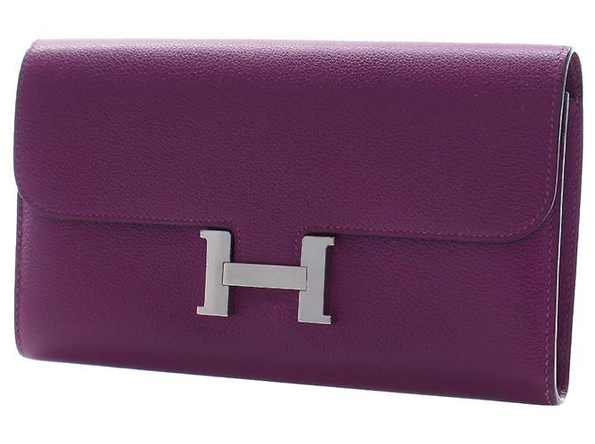 Cartera larga Constance en piel Epsom morado Hermès Púrpura Morado oscuro - vista 12