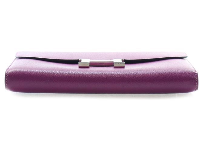 Cartera larga Constance en piel Epsom morado Hermès Púrpura Morado oscuro - vista 3