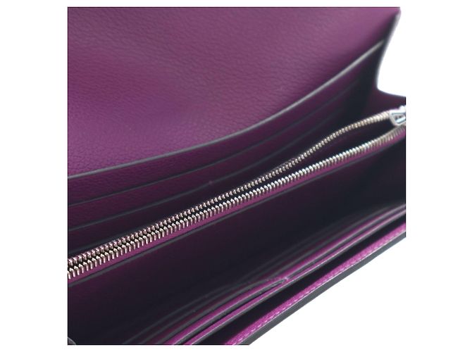 Cartera larga Constance en piel Epsom morado Hermès Púrpura Morado oscuro - vista 4