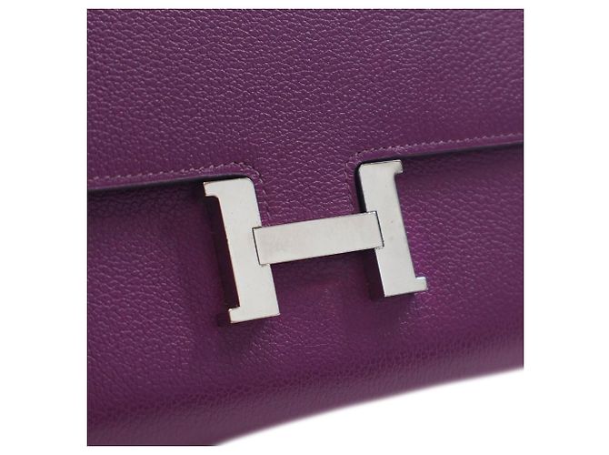 Cartera larga Constance en piel Epsom morado Hermès Púrpura Morado oscuro - vista 6