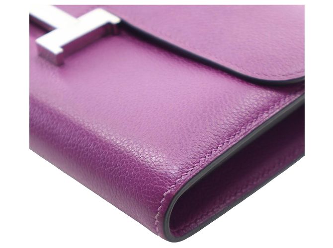Cartera larga Constance en piel Epsom morado Hermès Púrpura Morado oscuro - vista 9