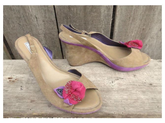 Vic Matié Slingback con Zeppa Beige Porpora - vista 3