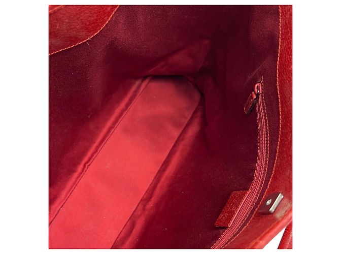 Borsa Tote a Spalla Gucci GG Canvas Rossa Rosso - vista 5