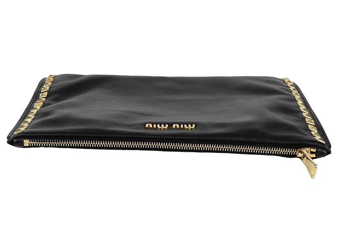 Miu Miu Clutch com tachas Preto - vista 5