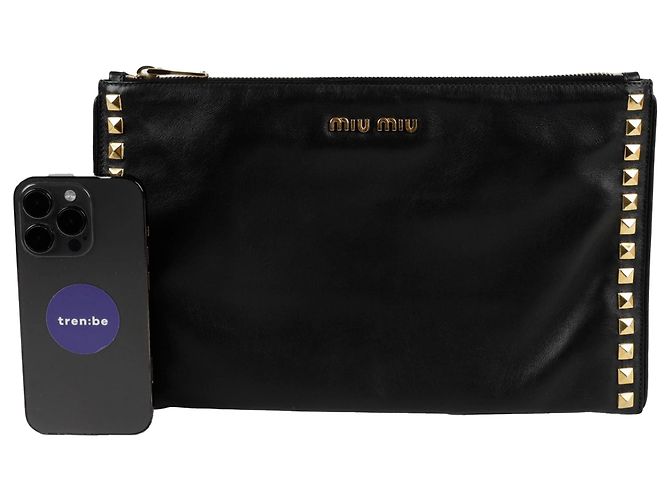 Miu Miu Clutch com tachas Preto - vista 9