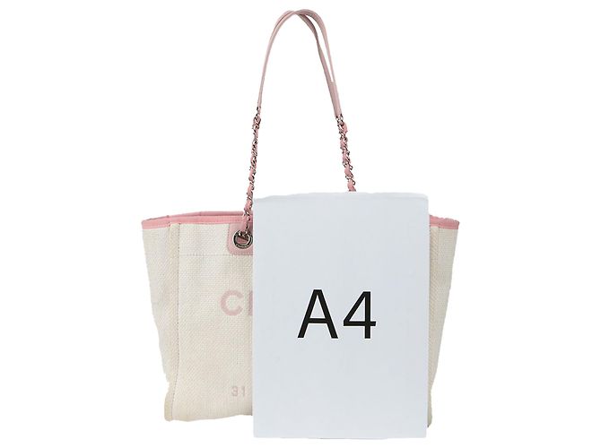 Chanel Borsa Tote a Spalla Deauville Medium Rosa - vista 10