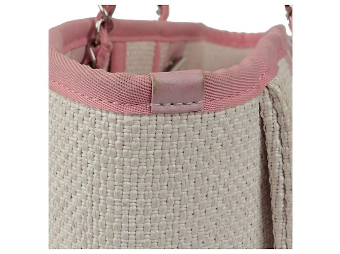 Chanel Borsa Tote a Spalla Deauville Medium Rosa - vista 5