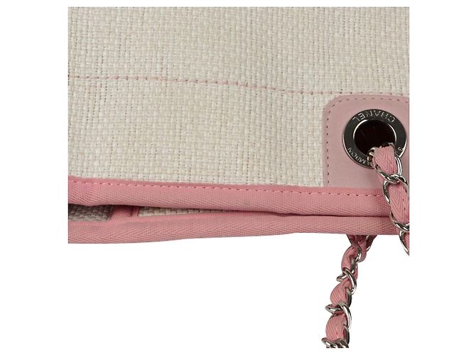 Chanel Borsa Tote a Spalla Deauville Medium Rosa - vista 9