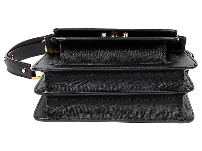 Marni Mini bolsa tiracolo crossbody estilo trunk Preto - vista 5