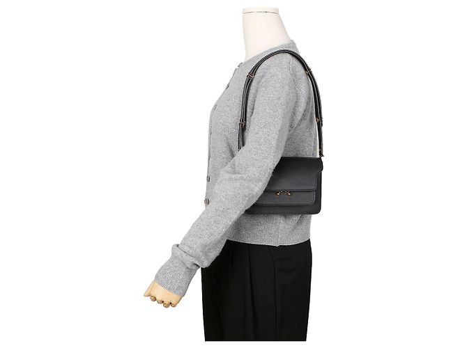 Marni Mini bolsa tiracolo crossbody estilo trunk Preto - vista 9