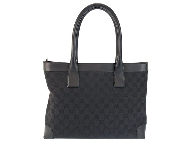 Gucci GG Canvas Leder Tote Bag Schwarz - Ansicht 2