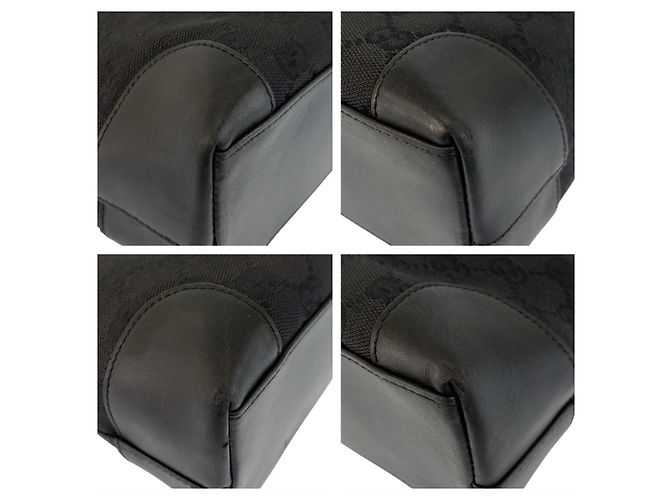 Gucci GG Canvas Leder Tote Bag Schwarz - Ansicht 3