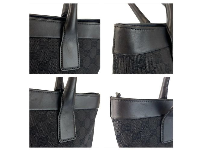 Gucci GG Canvas Leder Tote Bag Schwarz - Ansicht 5