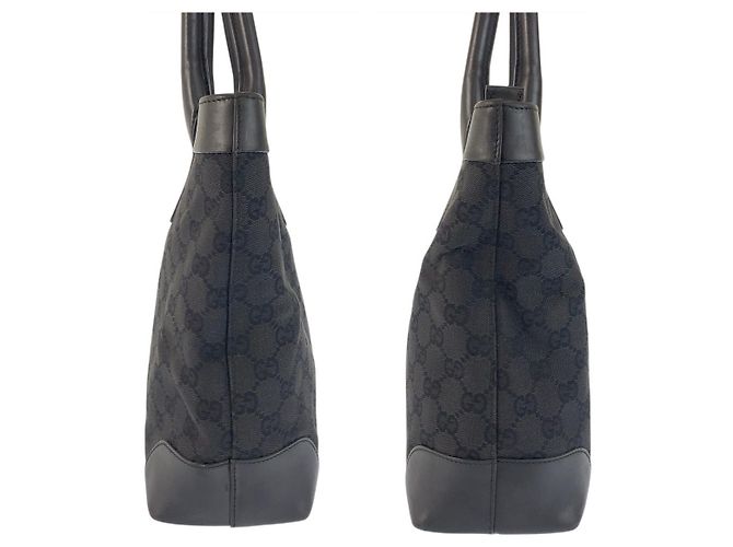 Gucci GG Canvas Leder Tote Bag Schwarz - Ansicht 8