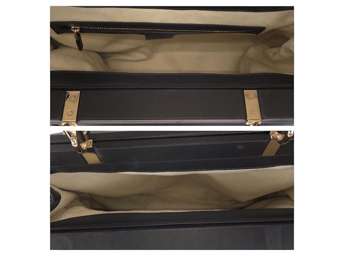 Borsa a mano Gucci Bamboo in pelle nera Nero - vista 9