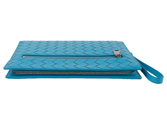Bottega Veneta Portadocumenti Small Pouch Blu - vista 4