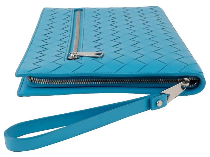 Bottega Veneta Portadocumenti Small Pouch Blu - vista 5