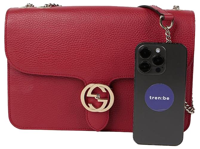 Gucci Interlocking Schultertasche Medium Rot - Ansicht 10