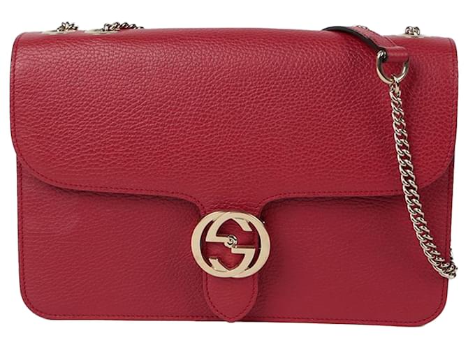 Gucci Interlocking Schultertasche Medium Rot - Ansicht 2