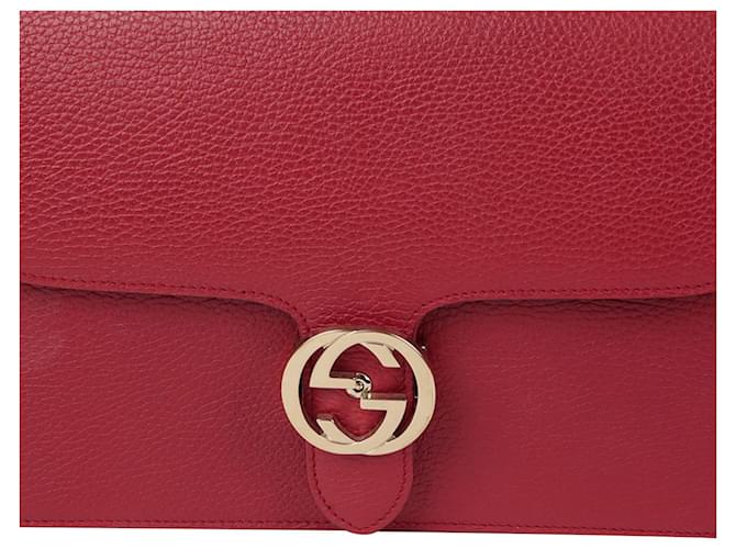 Gucci Interlocking Schultertasche Medium Rot - Ansicht 3