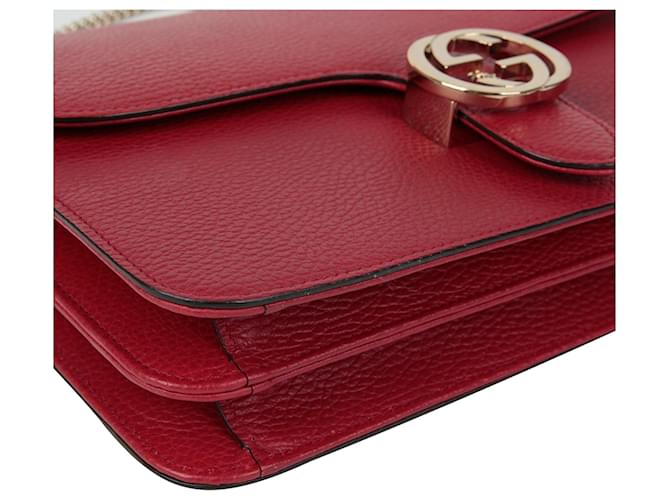 Gucci Interlocking Schultertasche Medium Rot - Ansicht 9