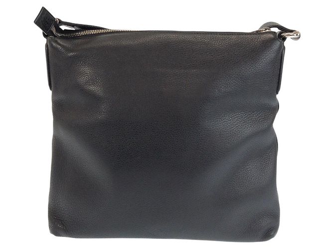 Gucci Leather Interlocking Shoulder Bag Black - view 2