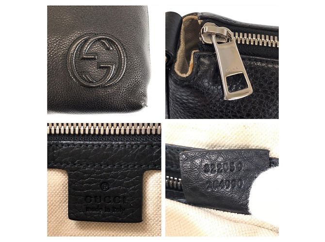 Gucci Leather Interlocking Shoulder Bag Black - view 4