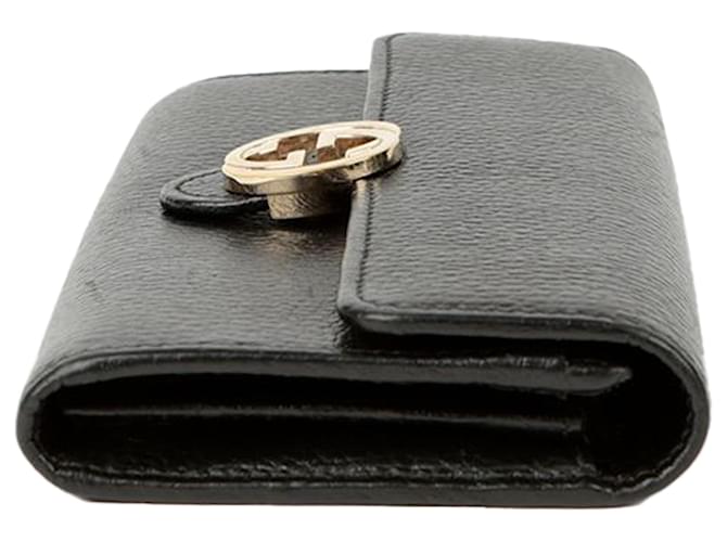 Gucci Portafoglio Lungo Interlocking Nero - vista 4