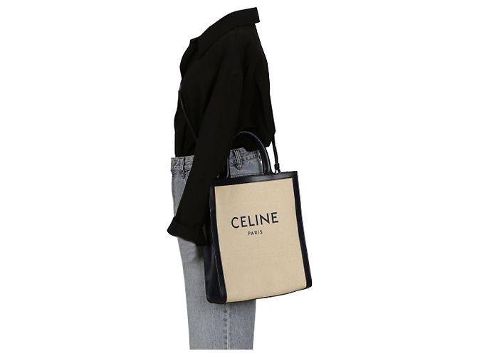 Céline Vertical Small Cabas Tote And Shoulder Bag Blue - view 8
