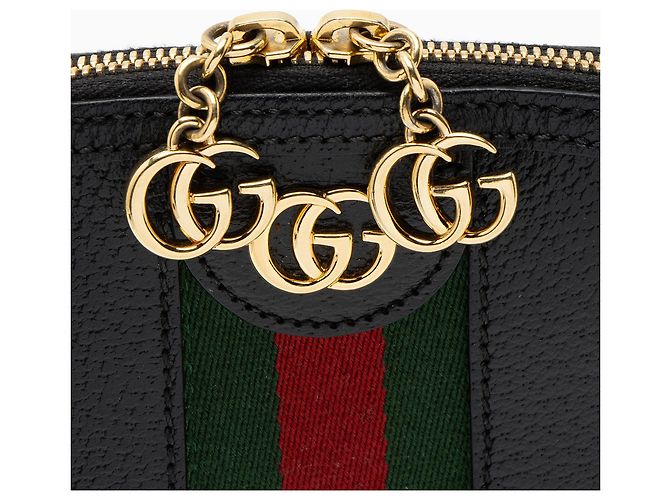 Piccola borsa a tracolla Ophidia in pelle Gucci Nero - vista 9