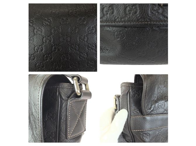 Borsa a tracolla in pelle Gucci Marrone Scuro - vista 5