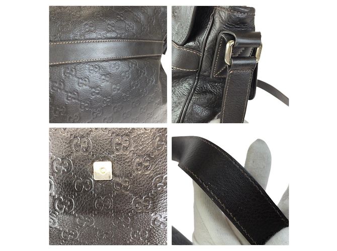 Borsa a tracolla in pelle Gucci Marrone Scuro - vista 6