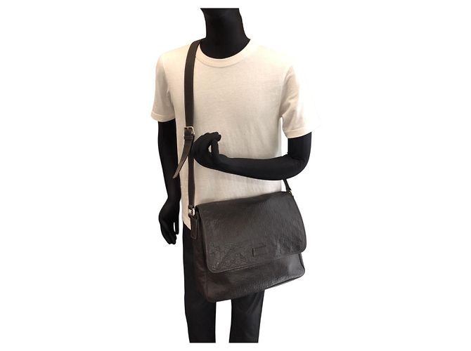 Borsa a tracolla in pelle Gucci Marrone Scuro - vista 7