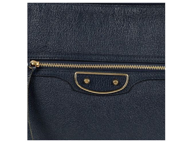 Balenciaga Clutch Medium Classic Metallic Edge Blu - vista 2