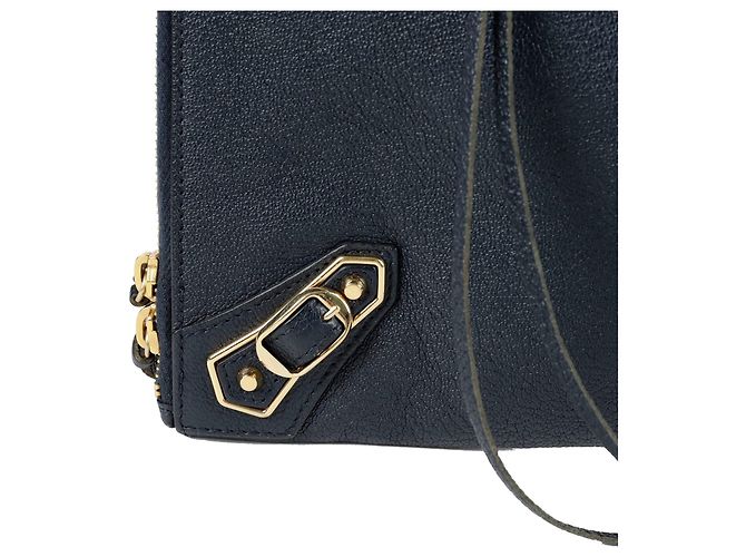 Balenciaga Clutch Medium Classic Metallic Edge Blu - vista 3