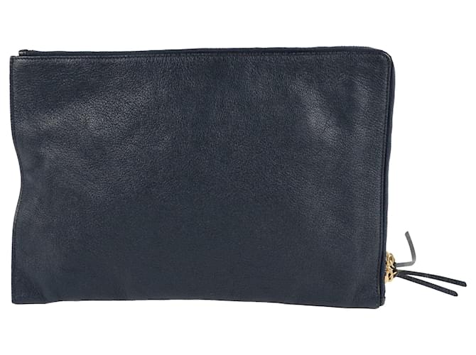 Balenciaga Clutch Medium Classic Metallic Edge Blu - vista 4