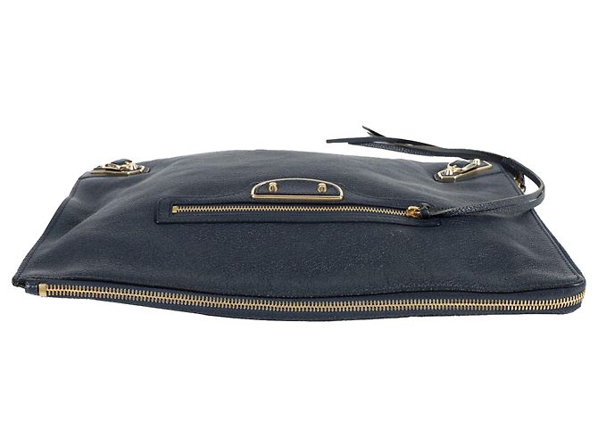 Balenciaga Clutch Medium Classic Metallic Edge Blu - vista 8
