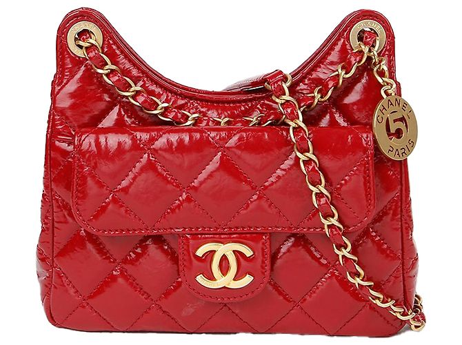 Chanel Borsa a tracolla Hobo Small con catena da tasca Rosso - vista 2