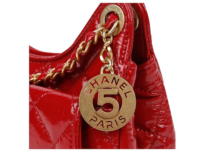 Chanel Borsa a tracolla Hobo Small con catena da tasca Rosso - vista 3