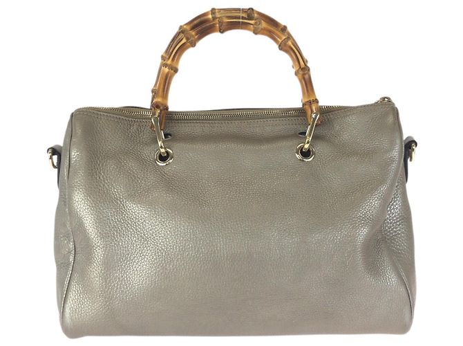 Bamboo Borsa a tracolla in pelle con manico in bambù Gucci D'oro Metallico - vista 2