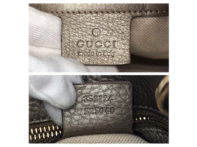 Bamboo Borsa a tracolla in pelle con manico in bambù Gucci D'oro Metallico - vista 4
