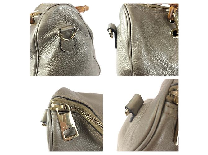 Bamboo Borsa a tracolla in pelle con manico in bambù Gucci D'oro Metallico - vista 5
