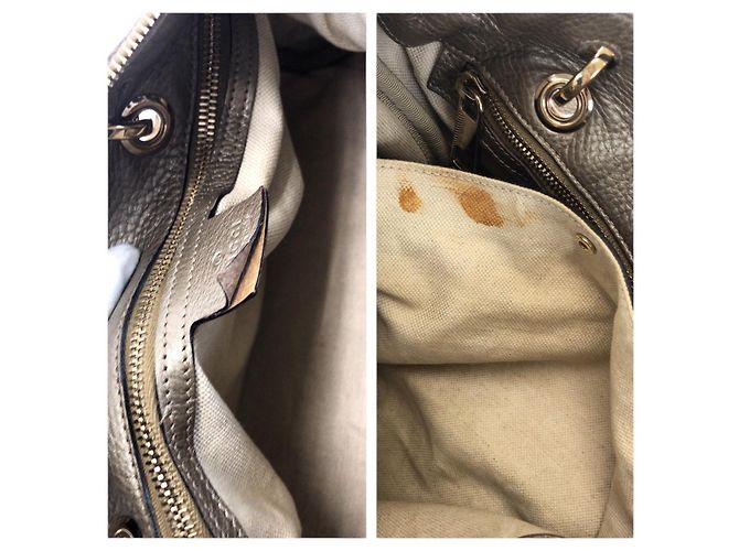 Bamboo Borsa a tracolla in pelle con manico in bambù Gucci D'oro Metallico - vista 6