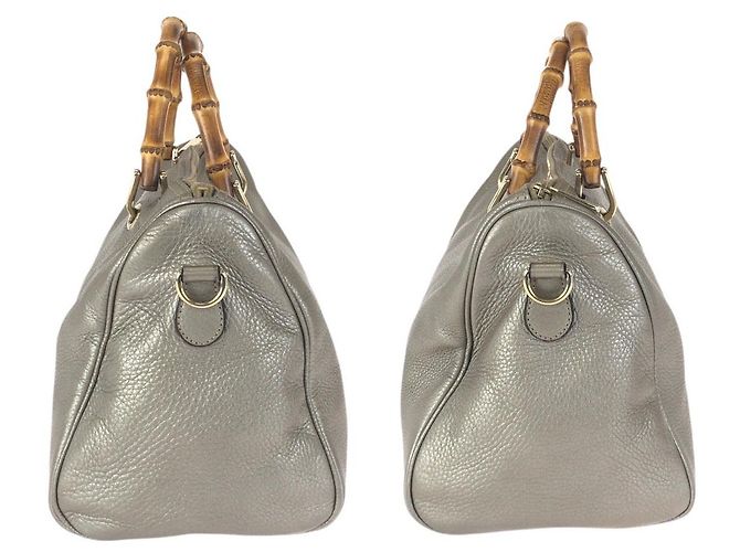 Bamboo Borsa a tracolla in pelle con manico in bambù Gucci D'oro Metallico - vista 8