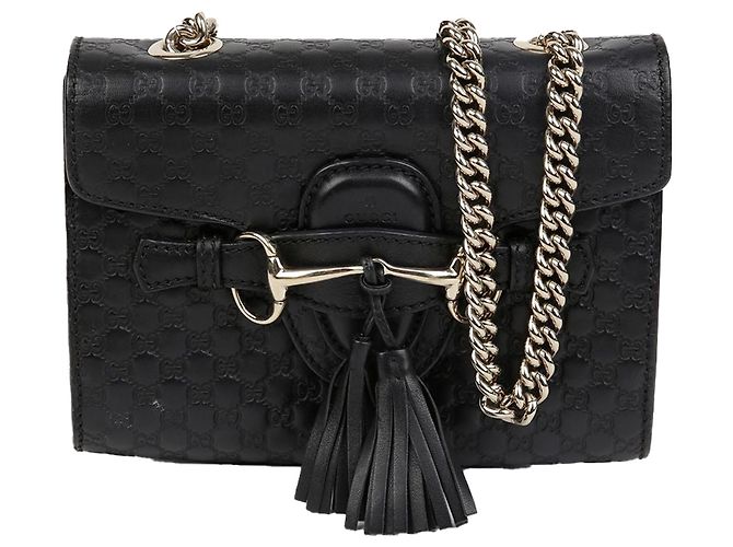 Gucci Mini borsa a tracolla con catena Emily Nero - vista 2