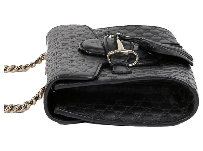 Gucci Mini borsa a tracolla con catena Emily Nero - vista 4