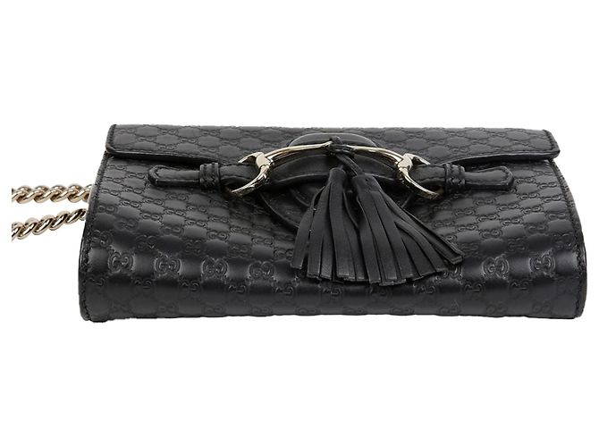 Gucci Mini borsa a tracolla con catena Emily Nero - vista 5