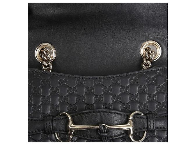 Gucci Mini borsa a tracolla con catena Emily Nero - vista 8