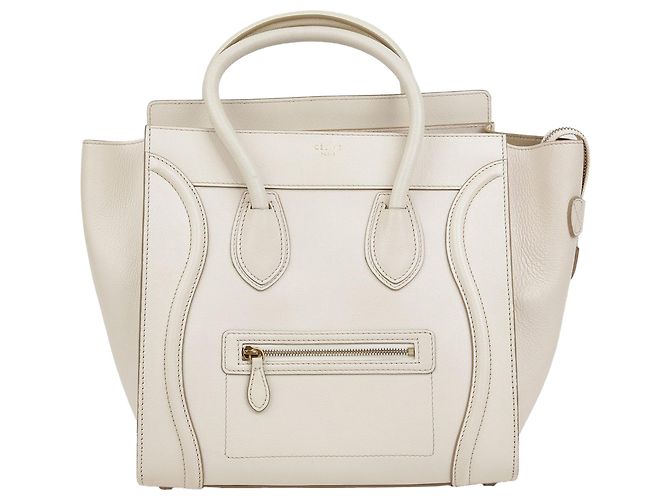 Céline Mini borsa tote Luggage Bianco - vista 2