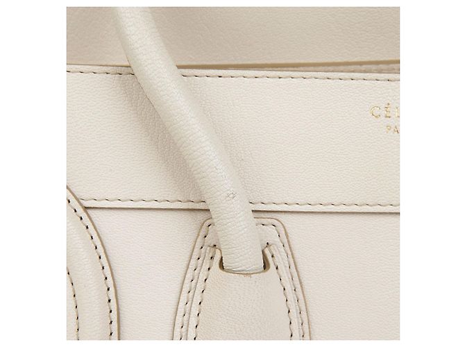 Céline Mini borsa tote Luggage Bianco - vista 3